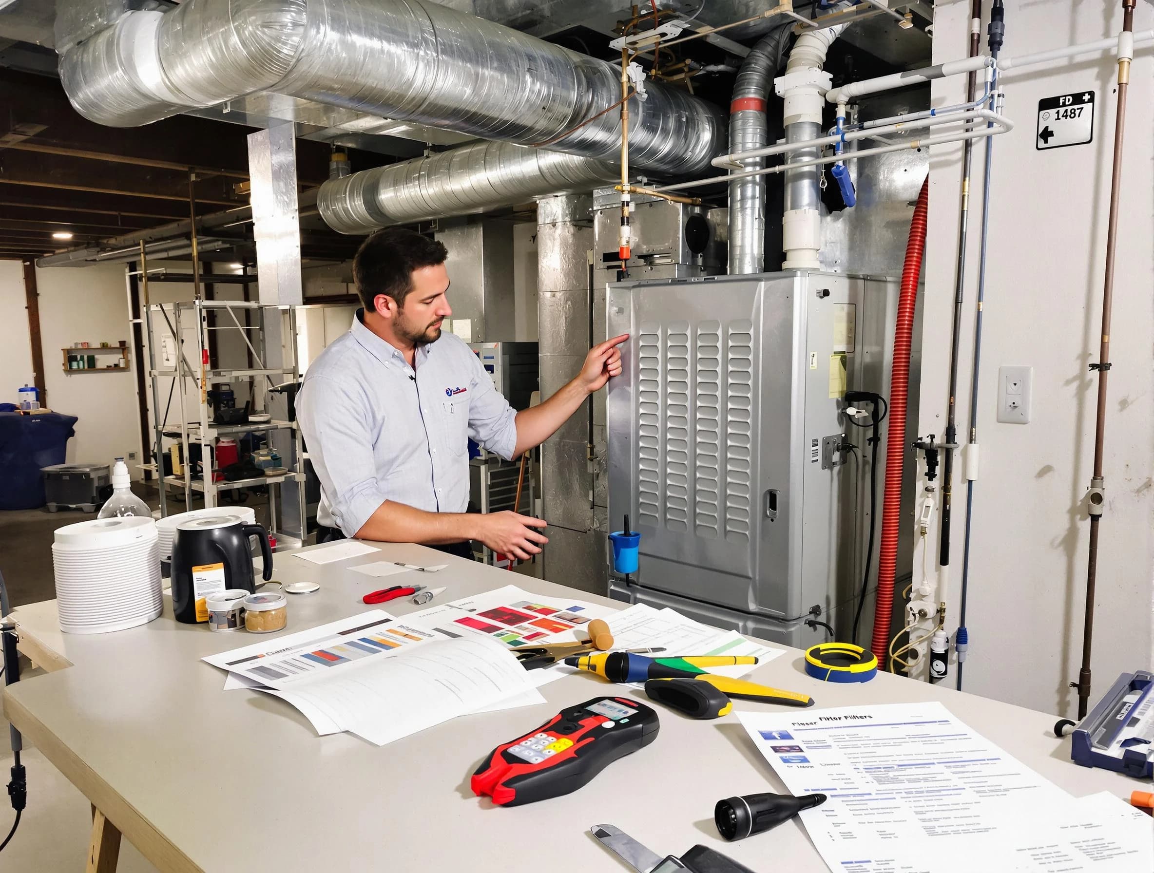 Syracuse Air Duct Cleaning inspector conducting detailed filter system evaluation using professional diagnostic tools in Syracuse