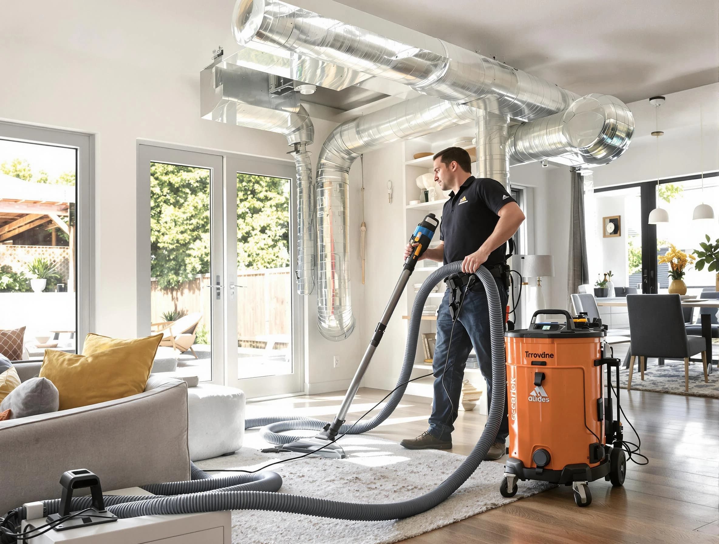 Syracuse Air Duct Cleaning specialist performing thorough residential duct cleaning using advanced equipment in Syracuse