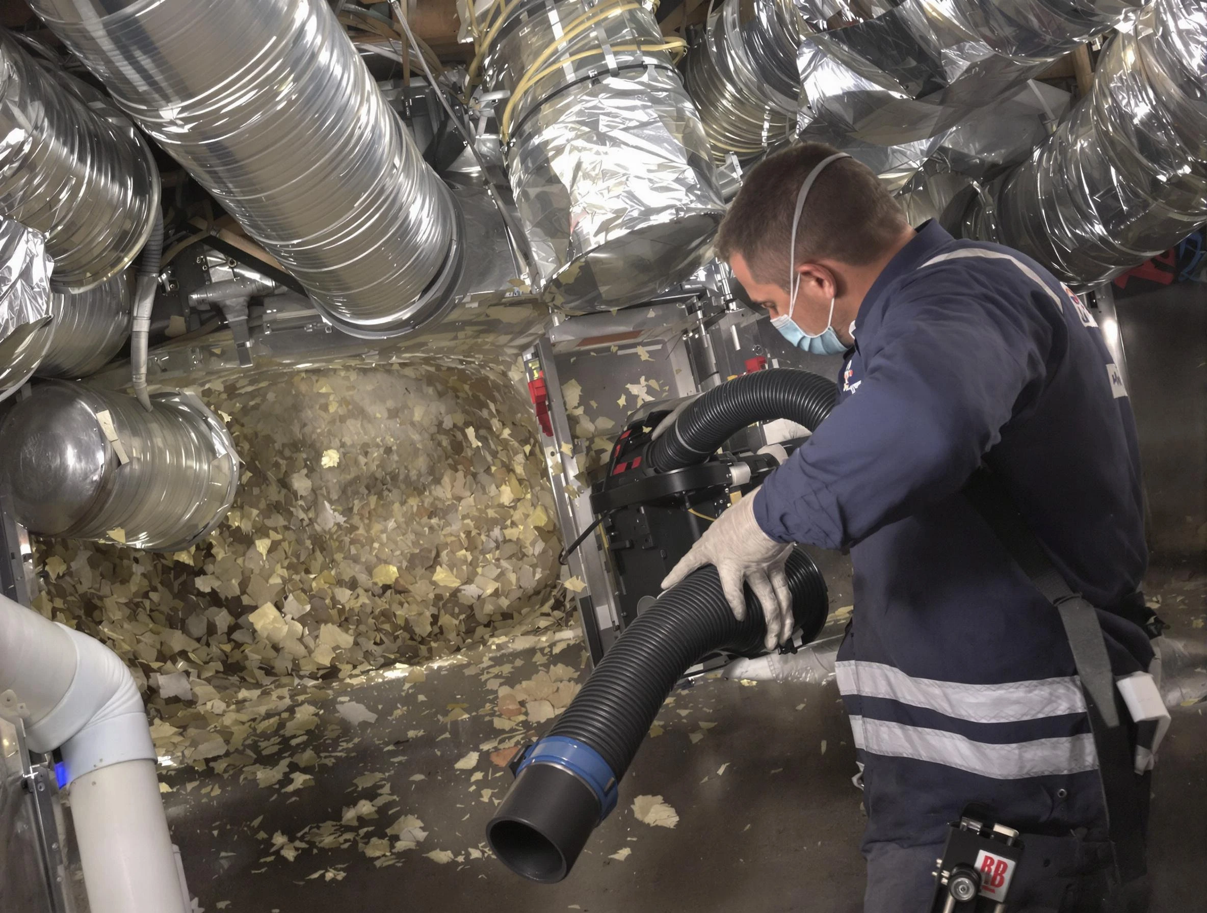 Syracuse Air Duct Cleaning specialist operating negative pressure cleaning equipment for thorough duct maintenance in Syracuse